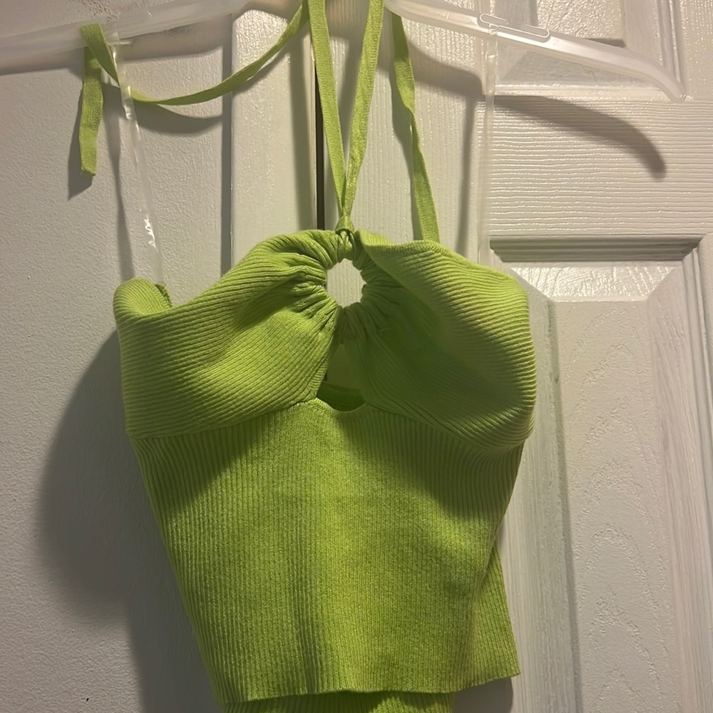 Lime green necktie top